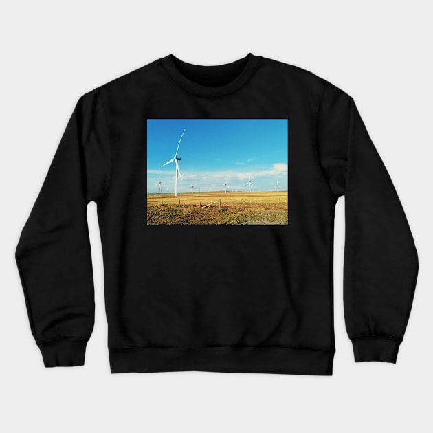 Wind turbine, Pincher Creek, Alberta, Canada. Crewneck Sweatshirt by Nalidsa